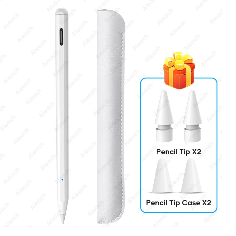 AIEACH Stylus Pen For Apple Pencil 2 iPad Pen With Palm Rejection, For iPad For Applepencil iPad Pro Pencil: White 2 Tip