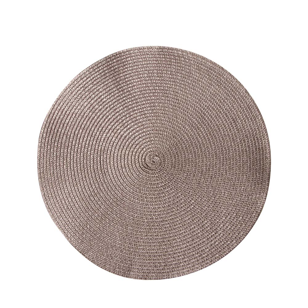 Manteles Individuales redondos de tejido PP impermeables para mesa de comedor, tapete antideslizante para servilletas, discos, cuencos, posavasos para bebidas, decoración de cocina, 1 ud.: grey