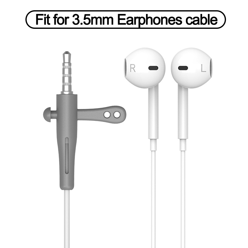 Kabel ładujący Protector do słuchawek iPhone uchwyt do kabli danych opaski do kabli winder Clip ładowarka przewód do zarządzania kablami organizer: 3.5 Earphone-Gary