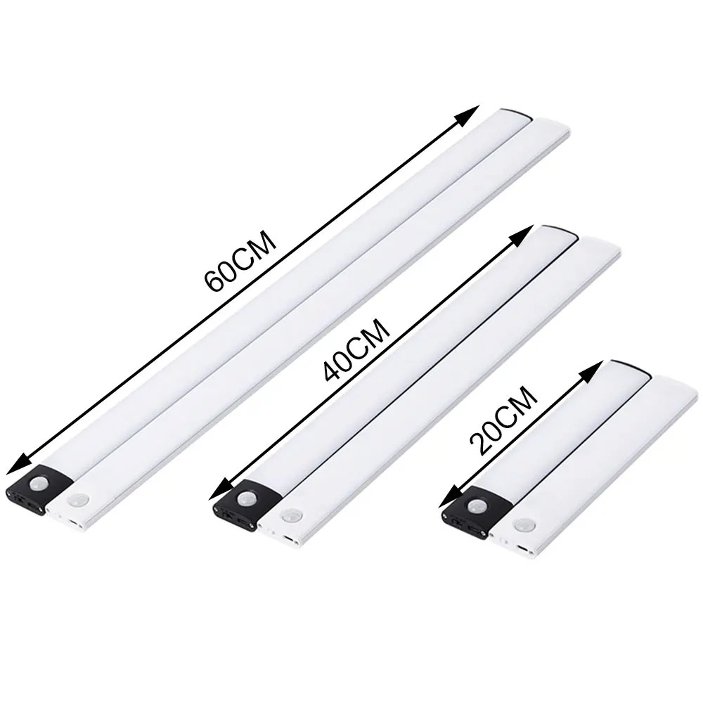 LED Kast Licht Type C Oplaadbare Bewegingssensor Nachtverlichting voor Keuken Garderobe Kast Verlichting 10 cm/20 cm/30 cm/40 cm/60 cm: Warm Light / 0,8 m