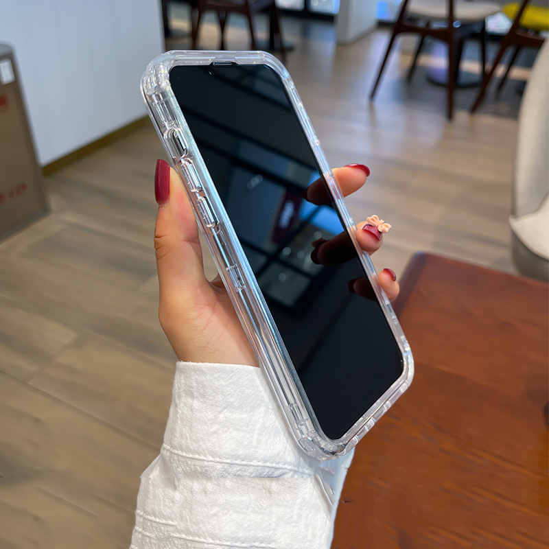 2 In 1 Transparant Dik Frame Robuust Telefoonhoesje Voor Iphone 15 14 13 12 11 Pro Max Volledige Dekking Schokbestendige Harde Pantser Achterkant