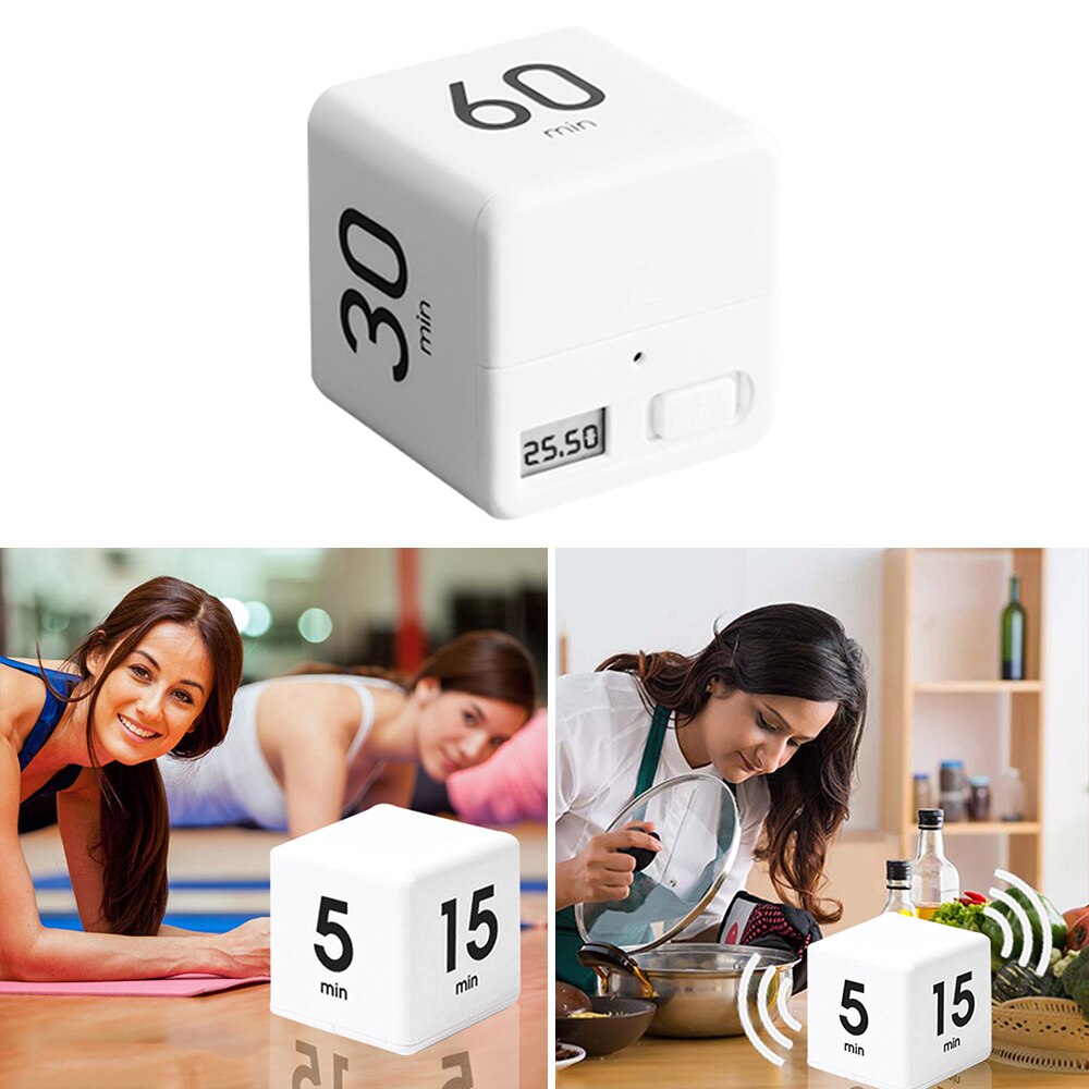Cube Home Timer Square Cooking Count Up Countdown Alarm Sleep Stopwatch Clock For Time Management Kids Timer Workout Timer