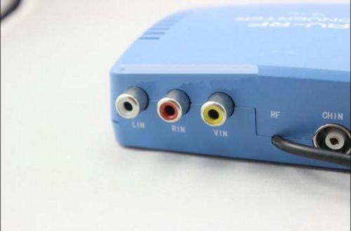 AV RF Modulator TV Switch Audio Video RCA Ant Input Voor Type Coax Uitgang Converter