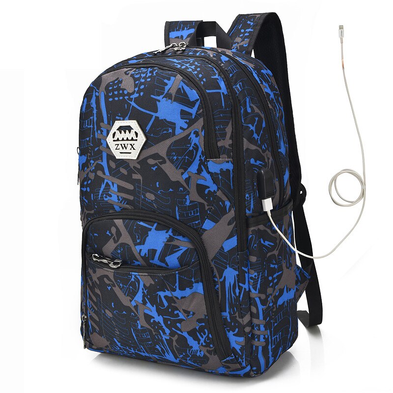 3 pièces/ensemble USB mâle sacs à dos lycée sacs pour femmes garçons une épaule grand étudiant voyage sac hommes école sac à dos mochila