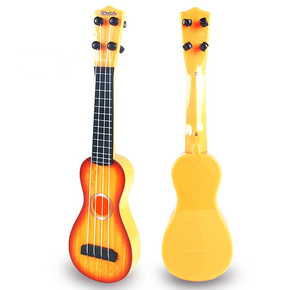 Mini Ukulele Kids Toy Simulation Guitar Musical Children Pretend Play Game Child Interest Training Musical Instrument: Black