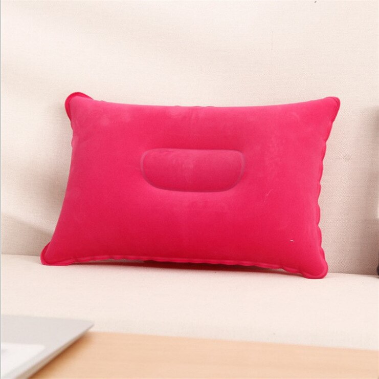 Travel Inflatable PVC Pillow Convenient Ultralight Sleep Cushion Nylon Air Pillow: pink