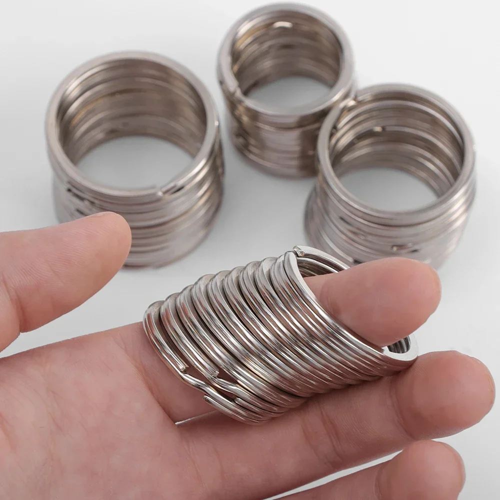 Stainless Steel Key Rings Round Flat Line Split Rings Car Keyrings Jewelry Making Metal Keychains Circle DIY Findings