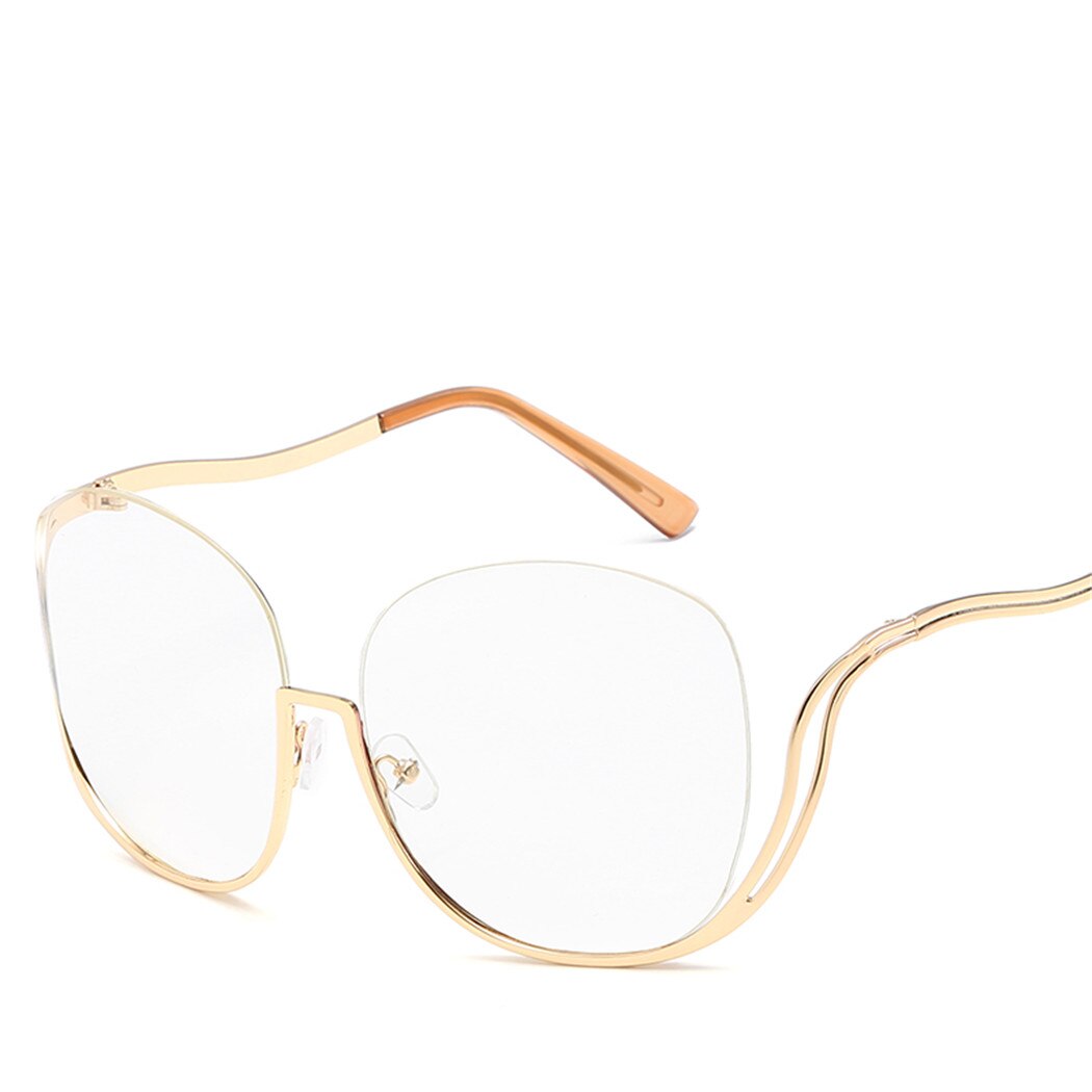 Mode Oversized Zonnebril Vrouwen Randloze Half Matal Frame Zonnebril Vintage Gradiënt Sunglass Shades