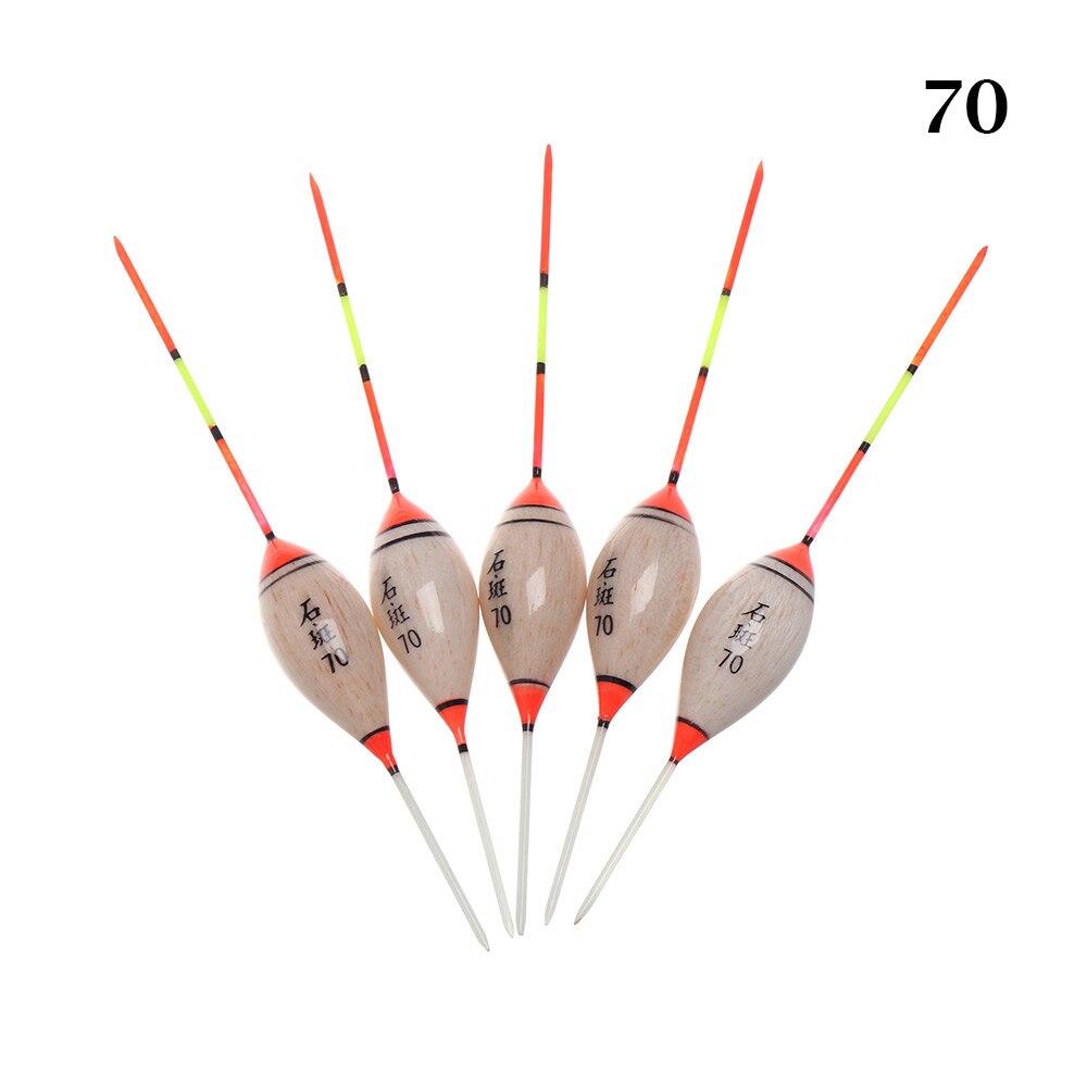 5pcs Fishing Floats Weight Tail Bobber Paulownia Wood Float Slip Fishing Bobber Fishing Lure Fish Tools Fishing Accessories: 70