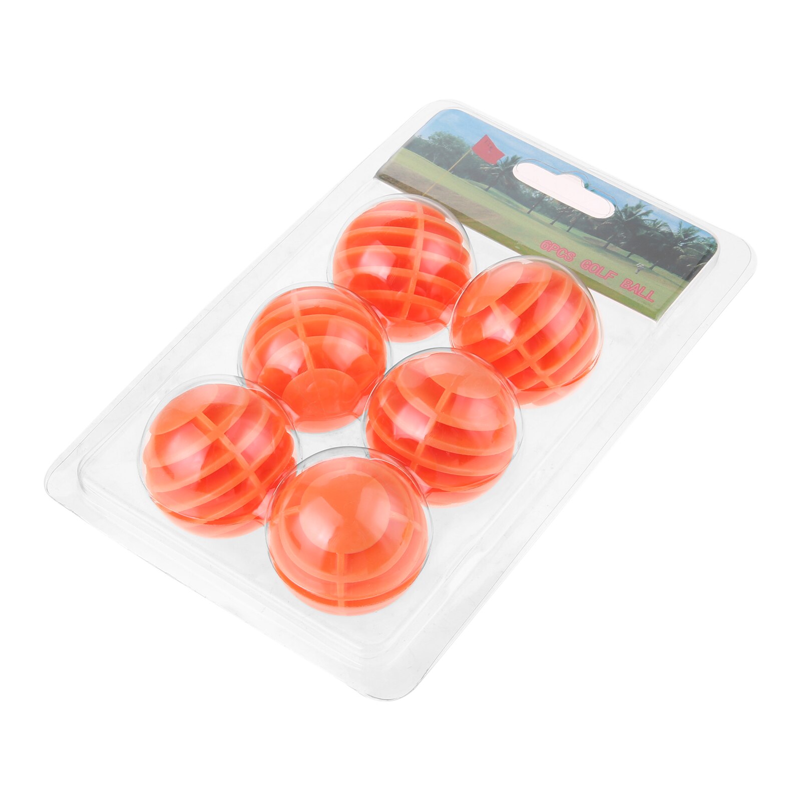 Bolas de Golf espaciadoras, 6 piezas, 42mm, práctica de entrenamiento para Golfista, principiantes, Swing Hit, interior y exterior, bolas de práctica de entrenamiento huecas de plástico: orange