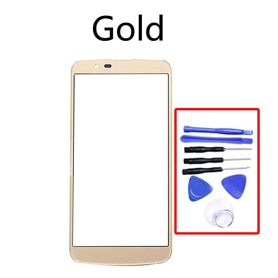 berühren Bildschirm Für LG K10 K410F M2 K430T K420N K430DS Vorderseite Glas Tafel Vorderseite äußere Glas Objektiv Für K10 LCD Glas Ersatz: Gold-mit Werkzeug