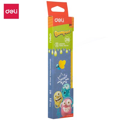 Deli Graphite Pencils for School 1 Box(12PCS) HB/2B Student Pencil Drawing Pencil Set Pencils for Kids EU52000 EU52200: EU52200-2B