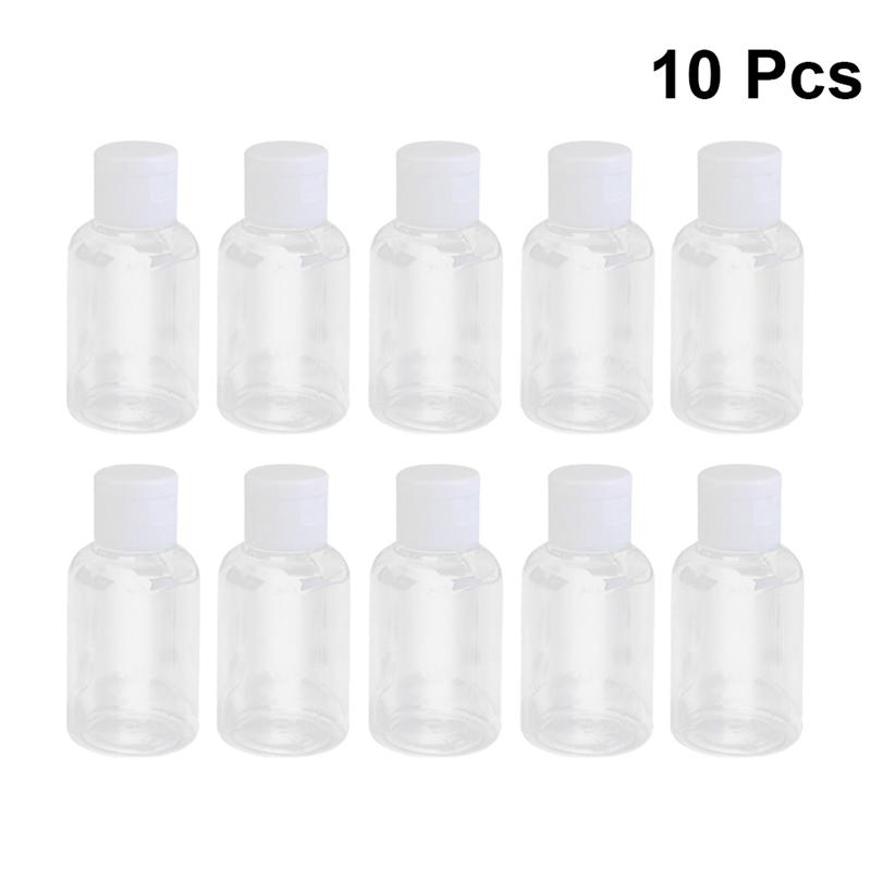 10 stuks 50ml lege plastic monsterflesjes, potjes, flesjes met klapdeksel, perfect voor verzachtende water-douchegel-emulsie