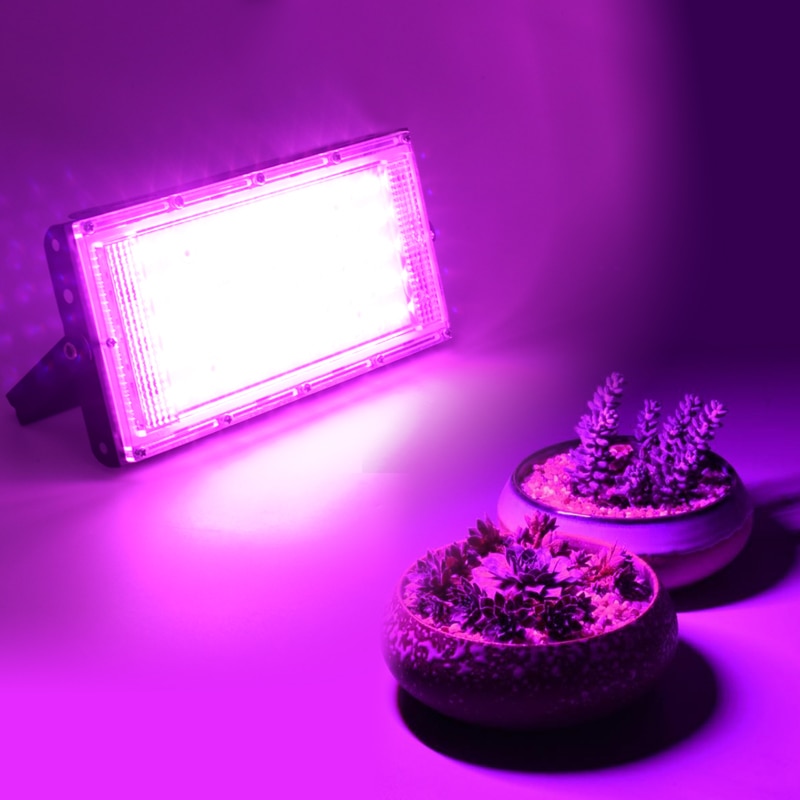 50W LED Plant Grow Light Lamp AC 220V Full Spectrum LED Plant Floodlight Greenhouse Plant Hydroponic Plant Spotlight