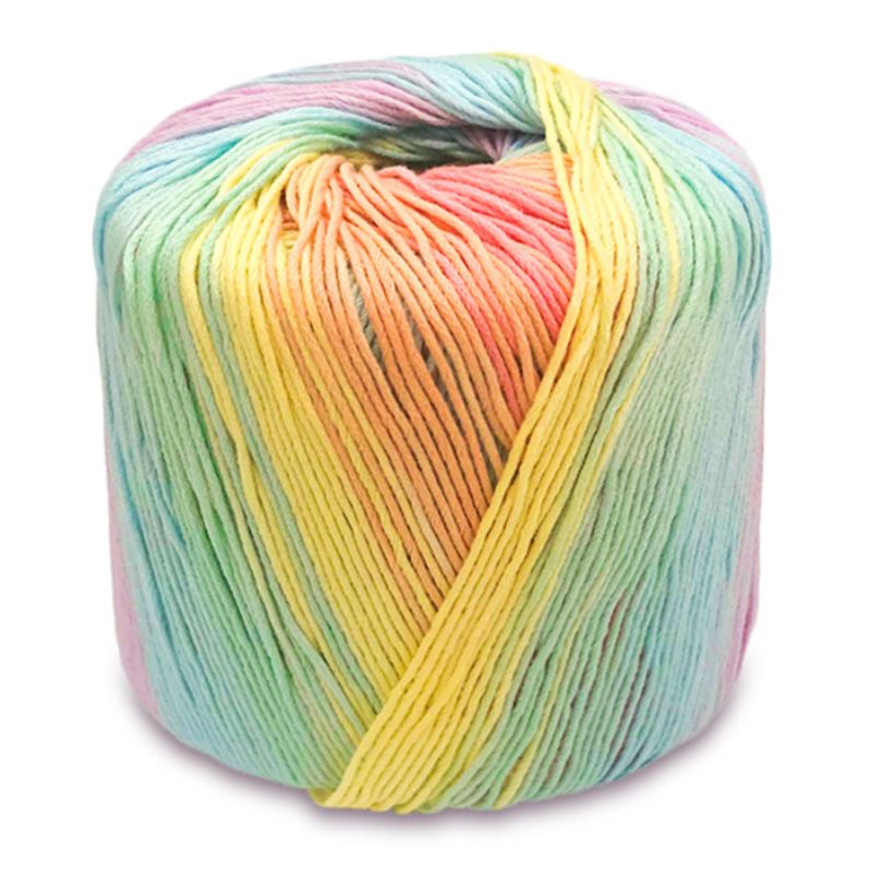 40g 8 hebras Arco Iris colorido hilo de encaje de algodón DIY ganchillo tejido a mano hilo AXYC
