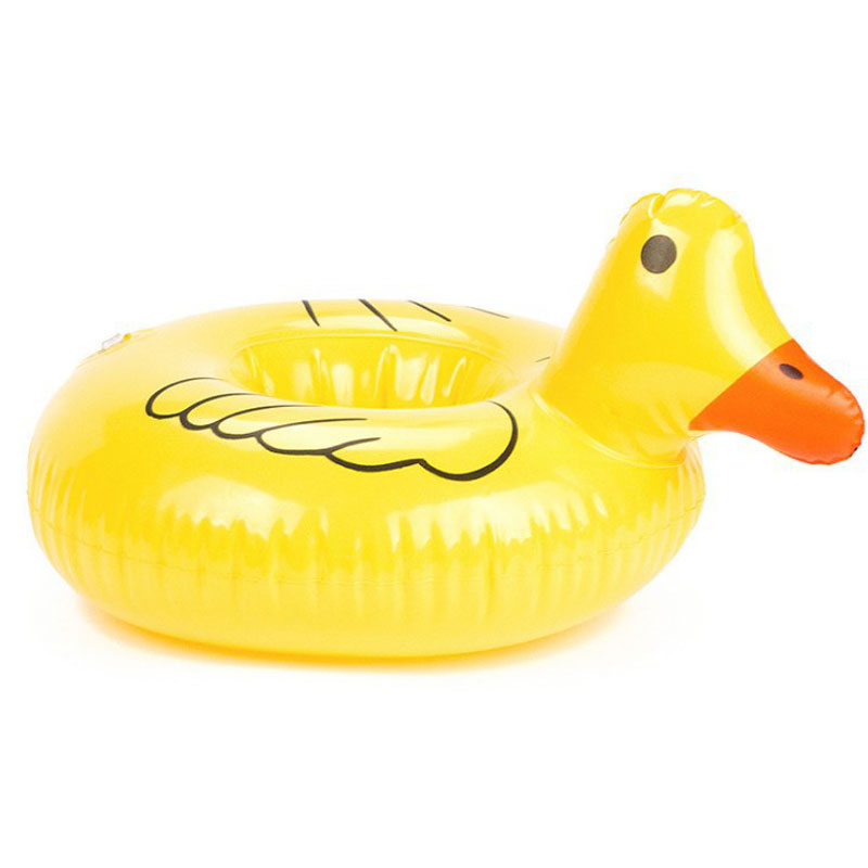 Inflatable Cup Holder Table Bar Tray Bar Coasters Swimming Pool Float Cup Drink Beer Holder Summer Swimming Party Accessories: Duck