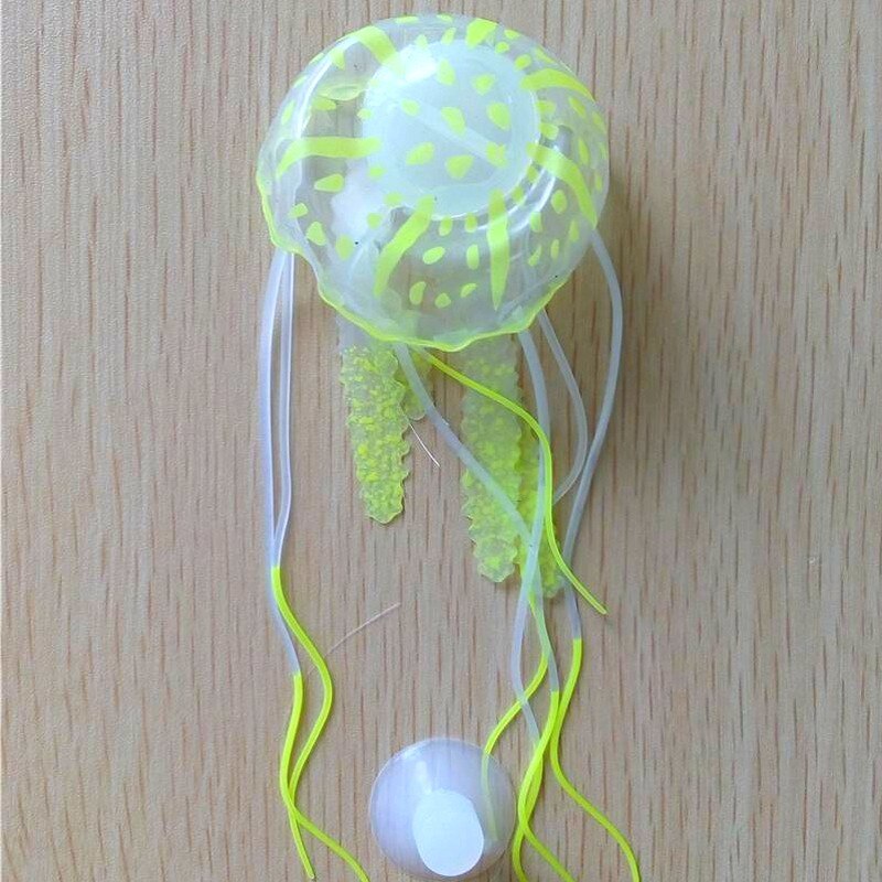 Gloeiende Effect Kunstmatige Kwallen Aquarium Aquarium Decoratie Mini Submarine Ornament 1Pcs: Yellow