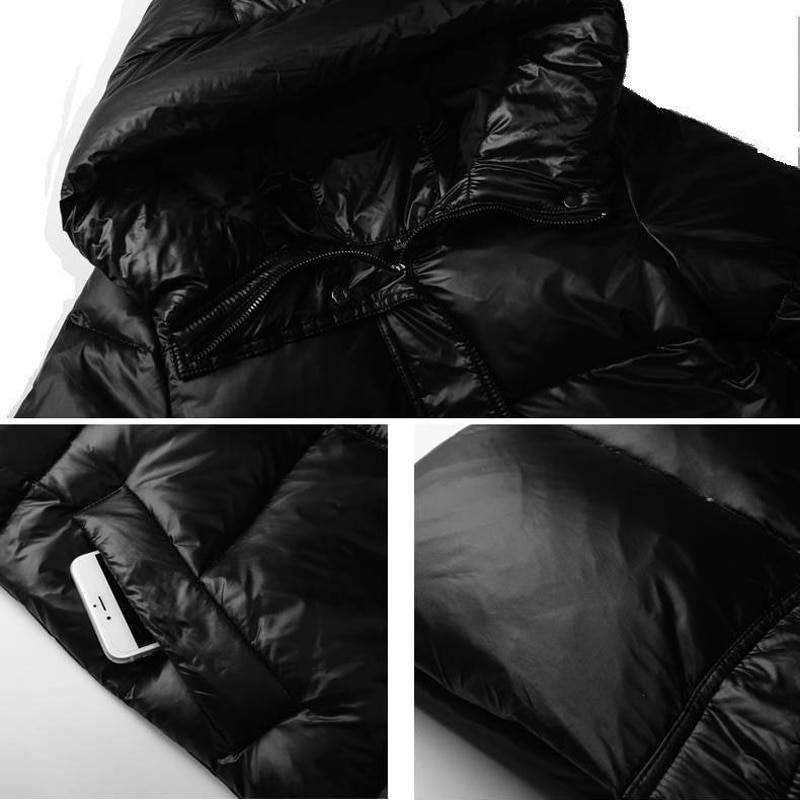 Female Warm Parka Coat Winter Autumn Jacket Long Women Glossy Down Hooded Plus Size Lady Overcoat Outwear Quilted Black