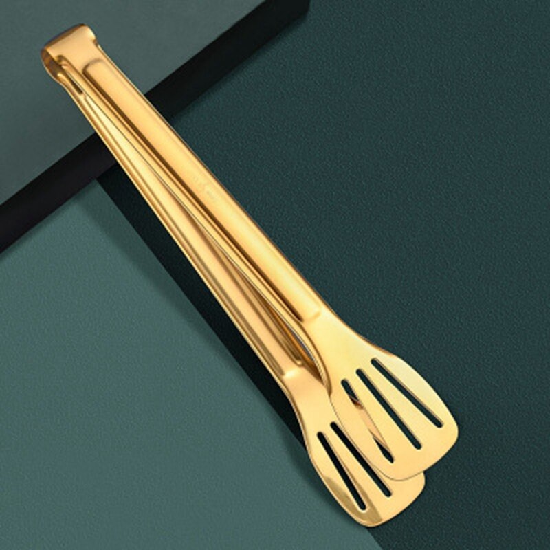 2PCS Edelstahl BBQ Tong Lebensmittel Salat Serviert Brot Fleisch Obst Clamp Küche Clip Kochen Utensilien