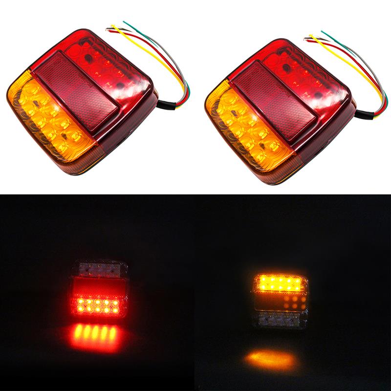 2 stuks 12v aanhangwagen vrachtwagen caravan achterlicht achterlicht richtingaanwijzer rem stoplicht kentekenplaatverlichting