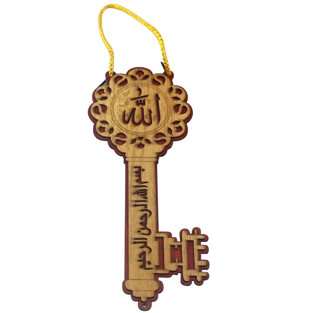 Houten Islam Eid Mubarak Ramadan Kareem Key Shape Hanger Ambachten Party Decor Home Decoration: Red