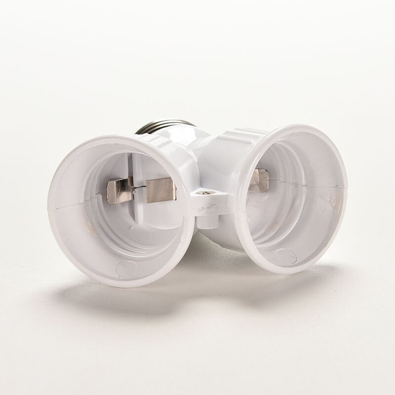 Hvit lampe pære sokkel  e27 lamper holder omformer pære belysning 1 til 2 splitter tilpasse omformer  e27 ledet halogen lys 1 stk
