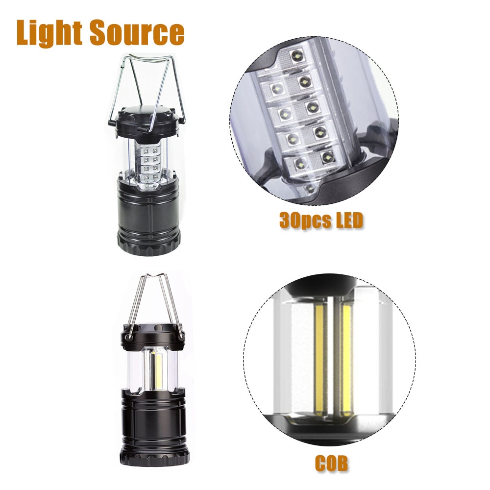 Aa batteri cob led mini bærbar belysning lanterne camping lampe lommelykt utendørs camping lys vanntett lommelykt cob lanterne