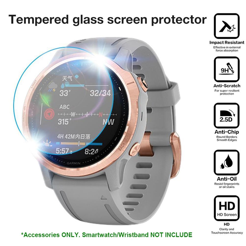 5 stk 9h premie herdet glass til garmin fenix 7 7s 7x 6s 6x 6 pro smartwatch skjerm anti-moden beskyttelse film tilbehør