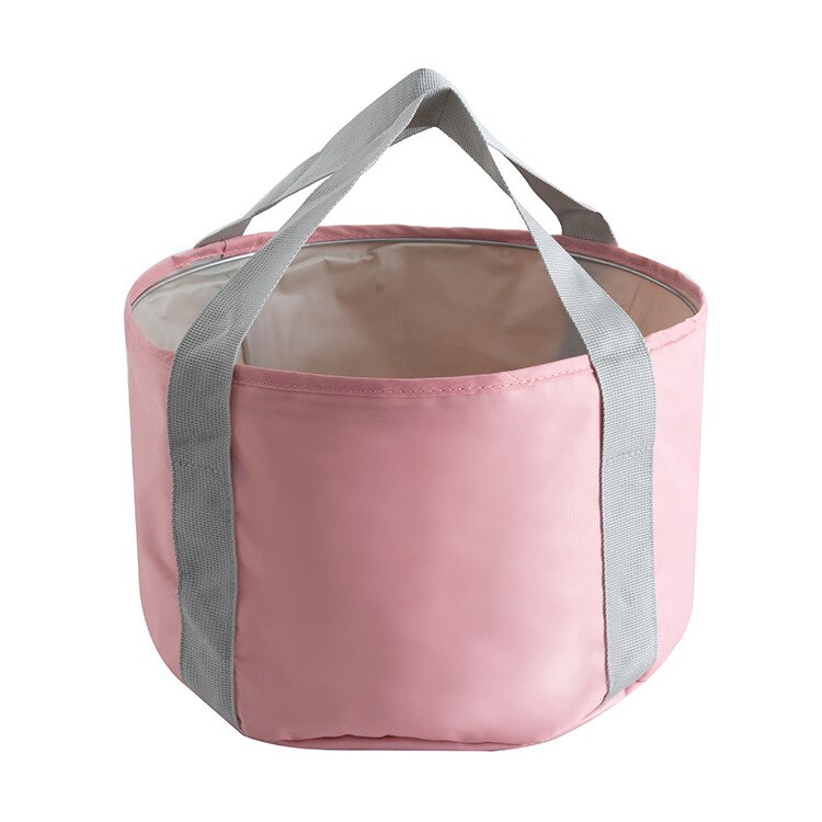 GESEW Foldable Basin Outdoor Travel Water Bucket Portable Foot Bath Bucket Multipurpose Folding Washbasin Large Capacity Basin: Pink