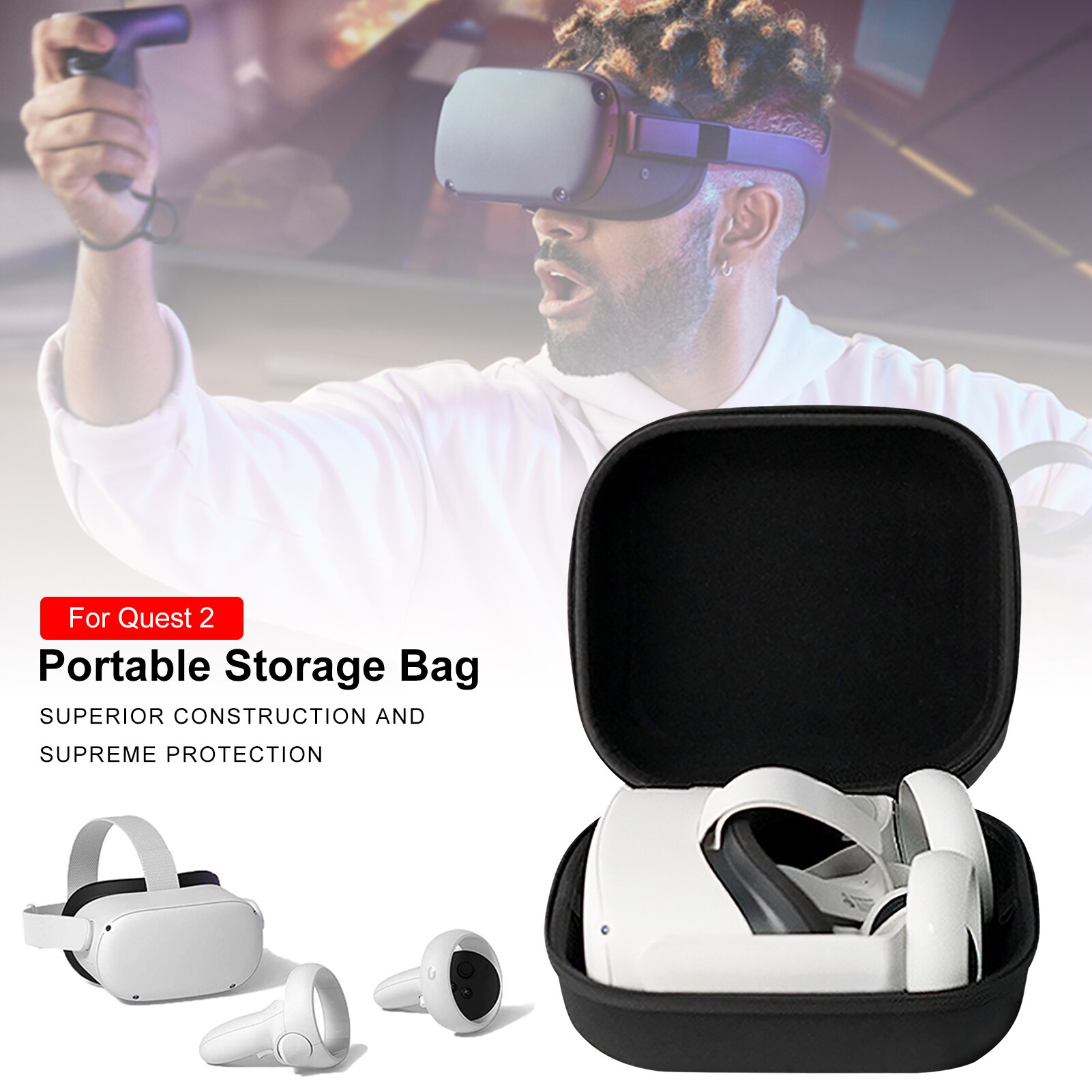 Protable vr tilbehør til oculus quest 2 vr headset rejsetaske eva opbevaringsboks til oculus quest 2 tilbehør