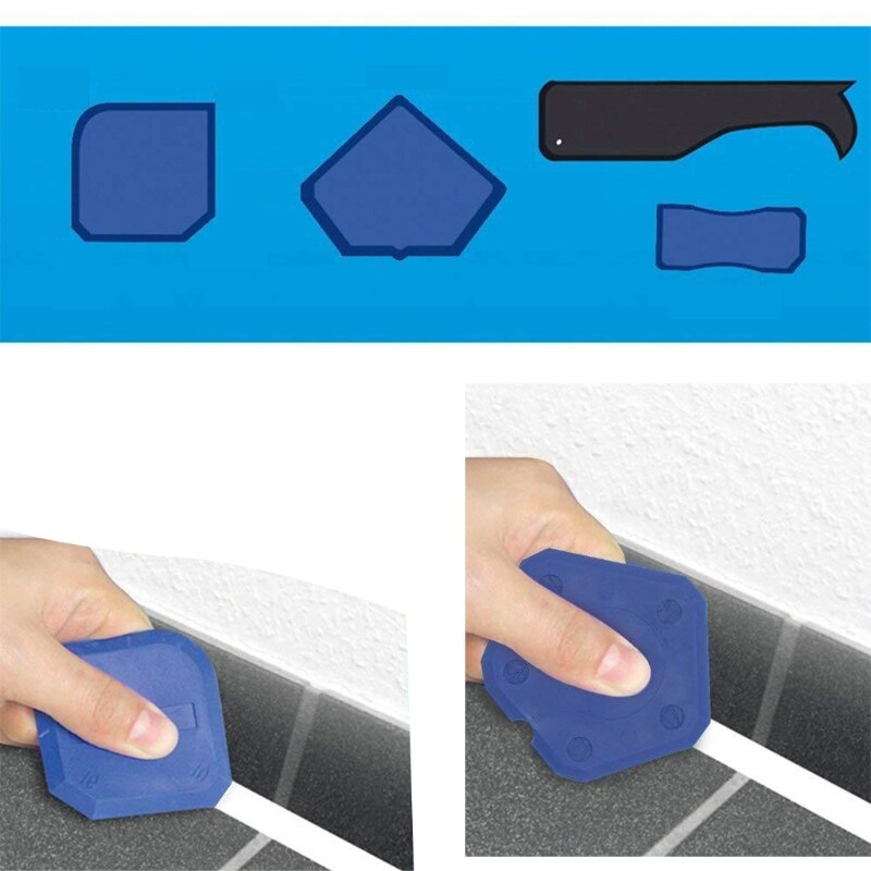 17 Pieces Caulking Tool Kit Silicone Sealant Finishing Tool Grout Scraper Caulk Remover and Caulk Nozzle and Caulk Caps