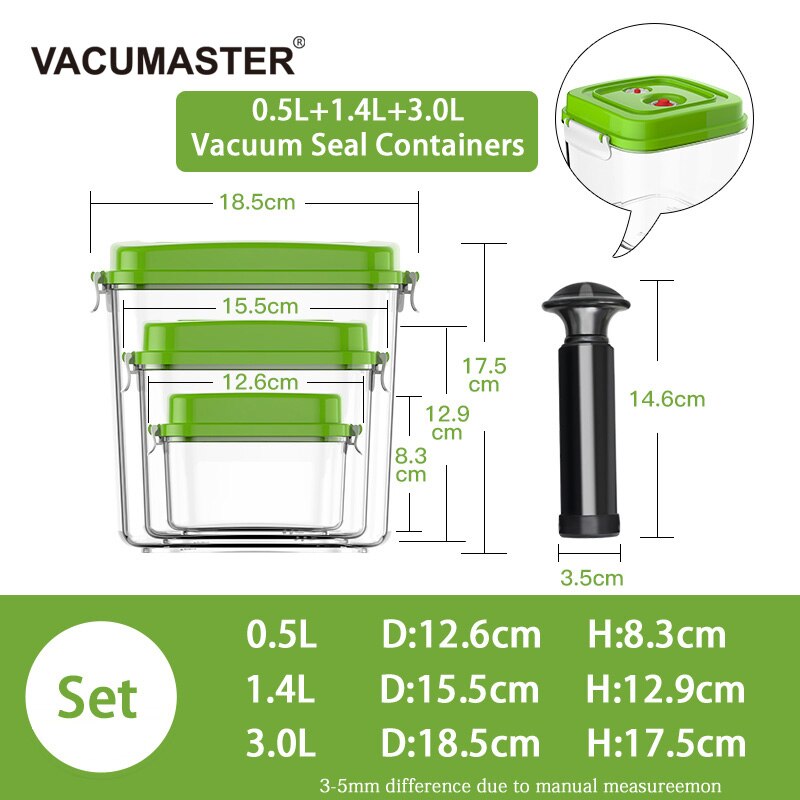 Vacuum Container Large Capacity Food Saver Storage Square Plastic Containers With Pump Vacuum Container 3.0L Storage Box