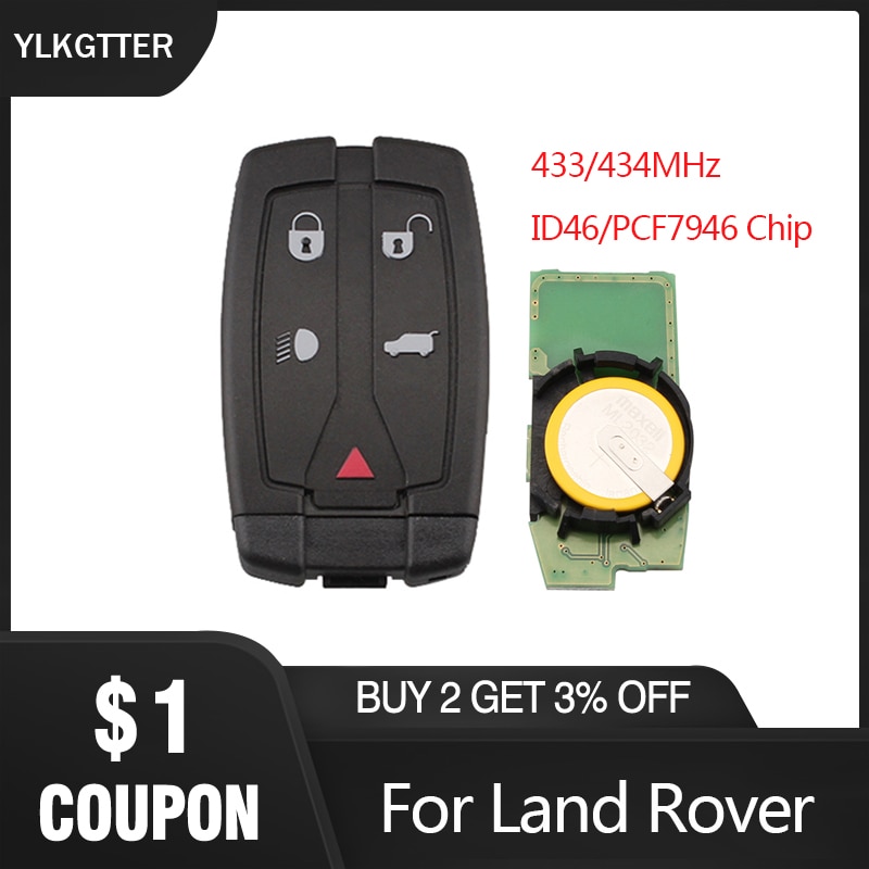 YLKGTTER 433/434MHz Car Remote Smart Keyless Entry Key Suit for Land Rover for Range Rover Freelander 2 LR2 Sport