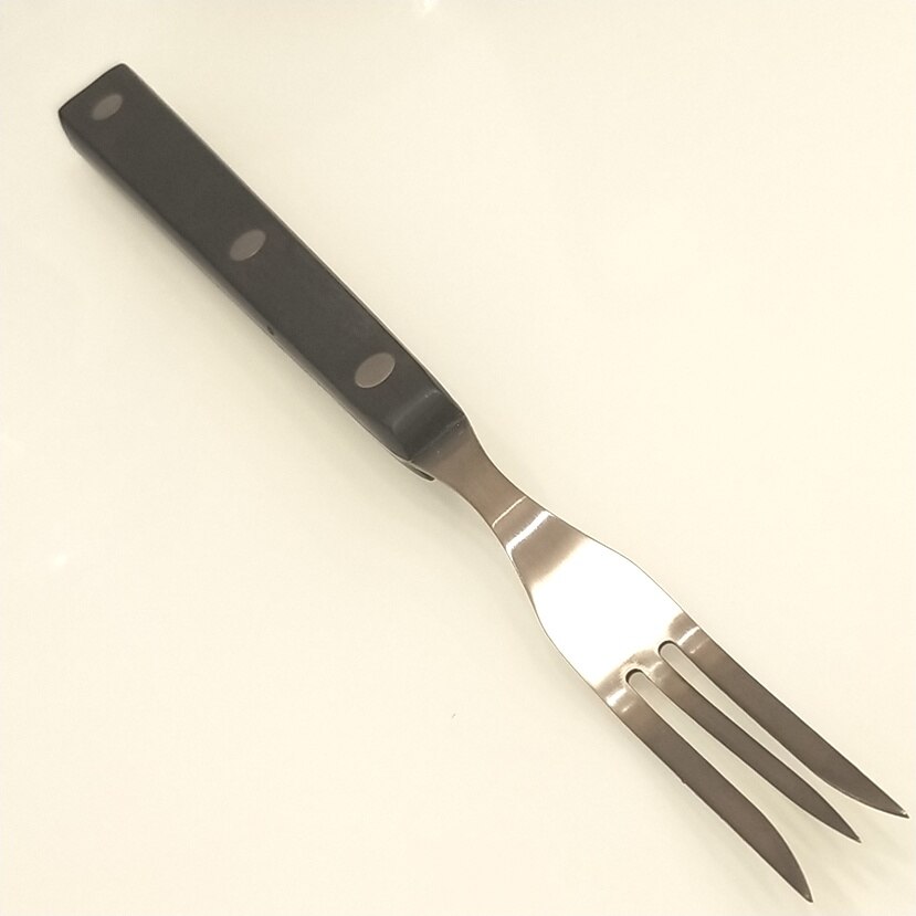 Miu Frankreich Scharf 10-Zoll Oma Gabel, Oma GABEL Edelstahl 3 Zinke Holz Griff Fleisch Kochen Utensil-Kleine