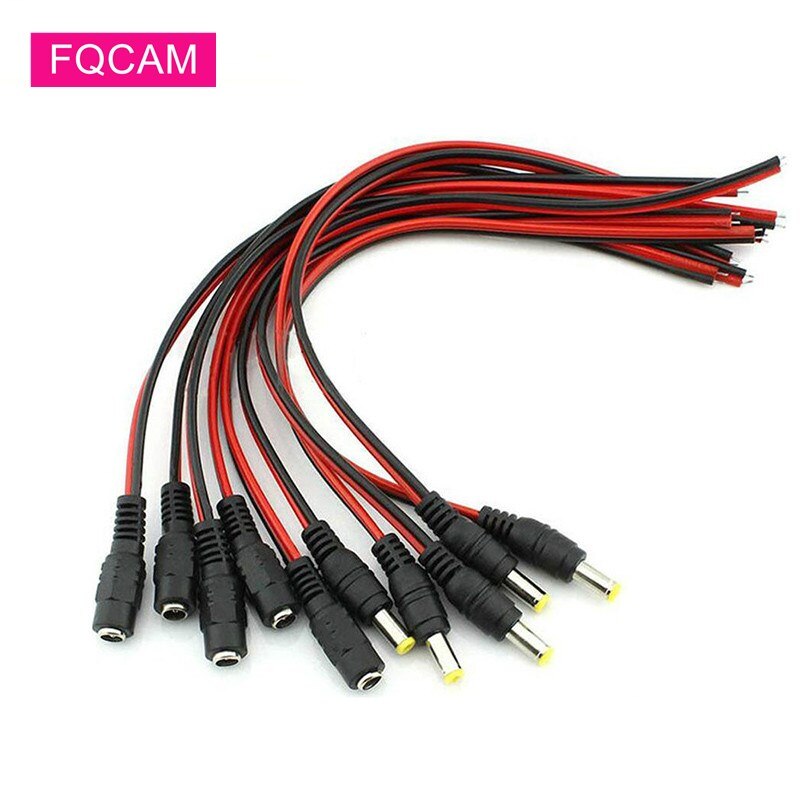 20PCS 5.5X2.1mm DC Power Plug Male And Female DC Connector Pigtail Plug Wire Cable for CCTC Camera System Accessories