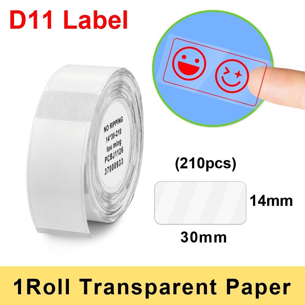 Niimbot D11 D110 Transparent Label Sticker Waterproof D11 White Printing label Luminous Label for NIIMBOT D11 Label Machine