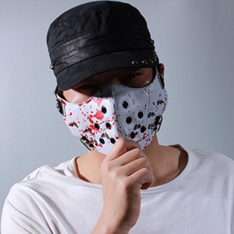 Punk masque facial Steampunk cuir crâne squelette Cosplay Rock masques accessoires d'halloween