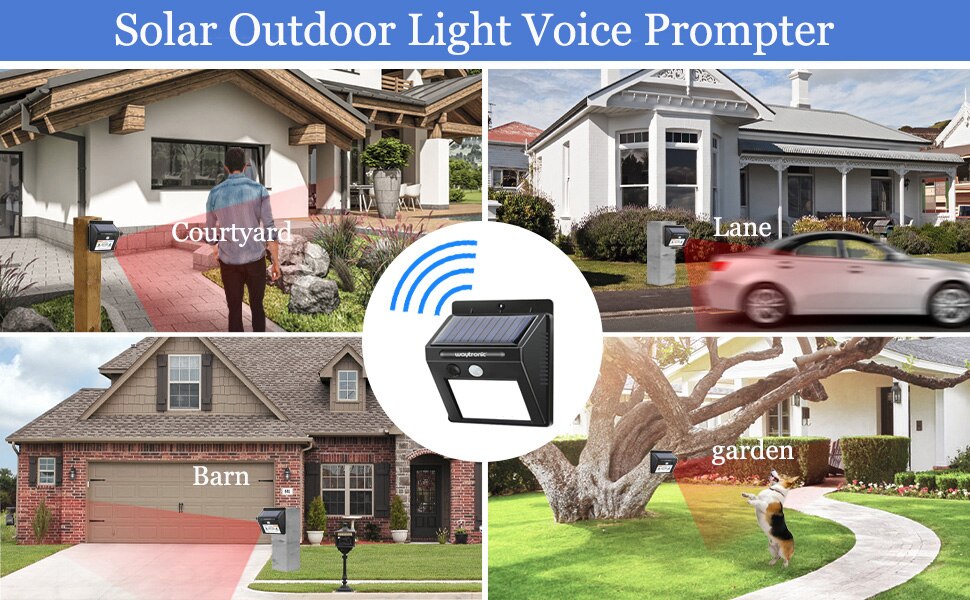 Outdoor Weatherproof Motion Sensor Detector Security Alert System Solar Alarm Ligh for Home Villa Baren Farm bird Singing Player