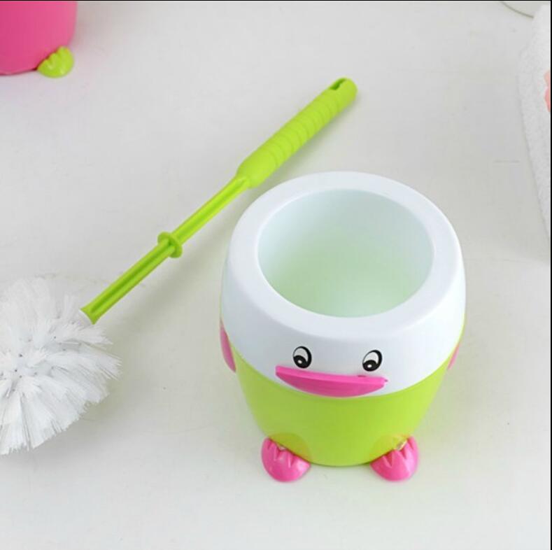 4 Colors Toilet brush Cartoon Toilet Cleaning Brush Personality Toilet Brush With Seat Set Combination