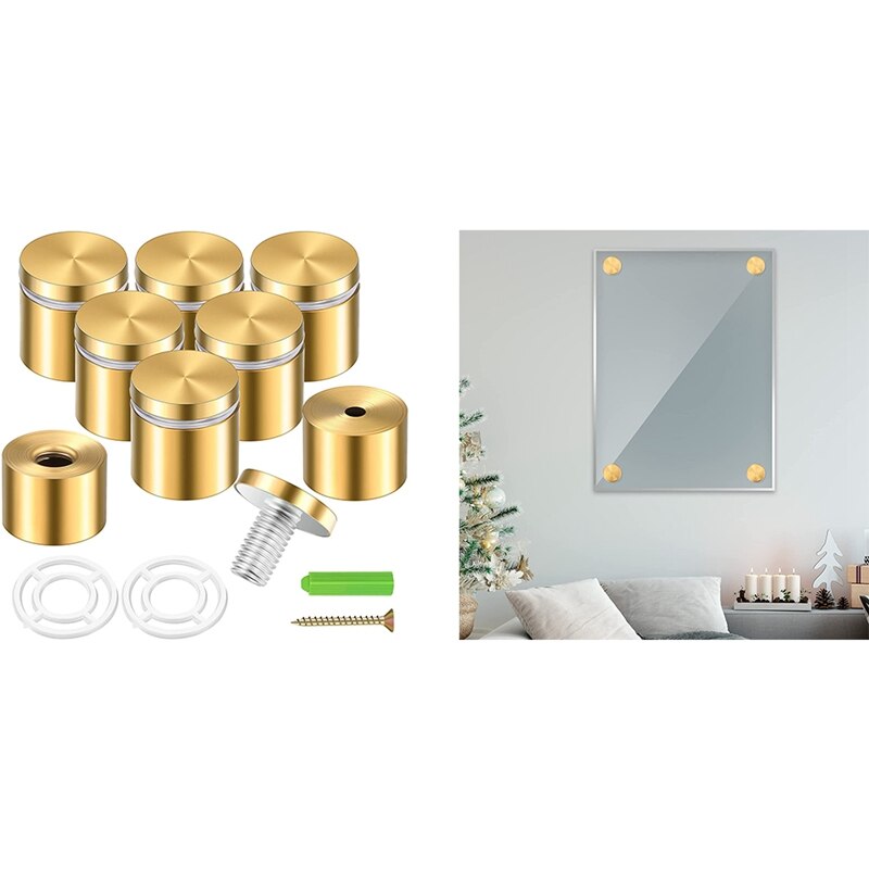 8 Sets Standoff Screws Advertising Nail Standoff Wall Mounting Hardware for Hanging Acrylic Picture Frame