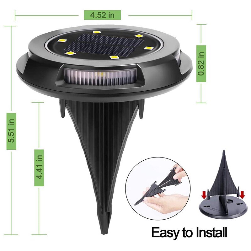 Solar Ground Lights Outdoor,10 LED Outdoor Ground Lights Solar Powered,Solar Lights Outdoor in Ground Lights,Solar Garden Landsc