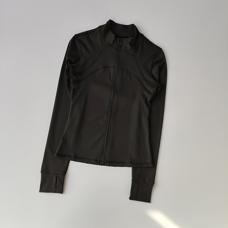 Yoga-Anzug für Damen, High-End-Sportjacke mit Stehkragen und langen Ärmeln, Lauftraining, Fitness-Top, winddichter Laufanzug: XL / Gold