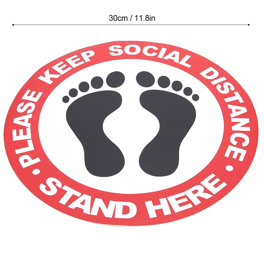 5pcs/Bag Floor Sticker Anti-Slip Safety Warning Distance Sign Floor Decal Non-Toxic PVC Stickers For Store Tile Sticker 30x30cm