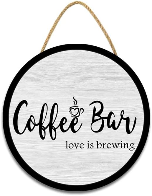 Kaffeeschilder, Dekor für Kaffeebar, Holz, Bauernhaus, Wandschild, Dekor für Küche, Zuhause, Büro, Café, Kaffeestation, Einweihungsgeschenk: 30x30 cm / Rötlich Orange