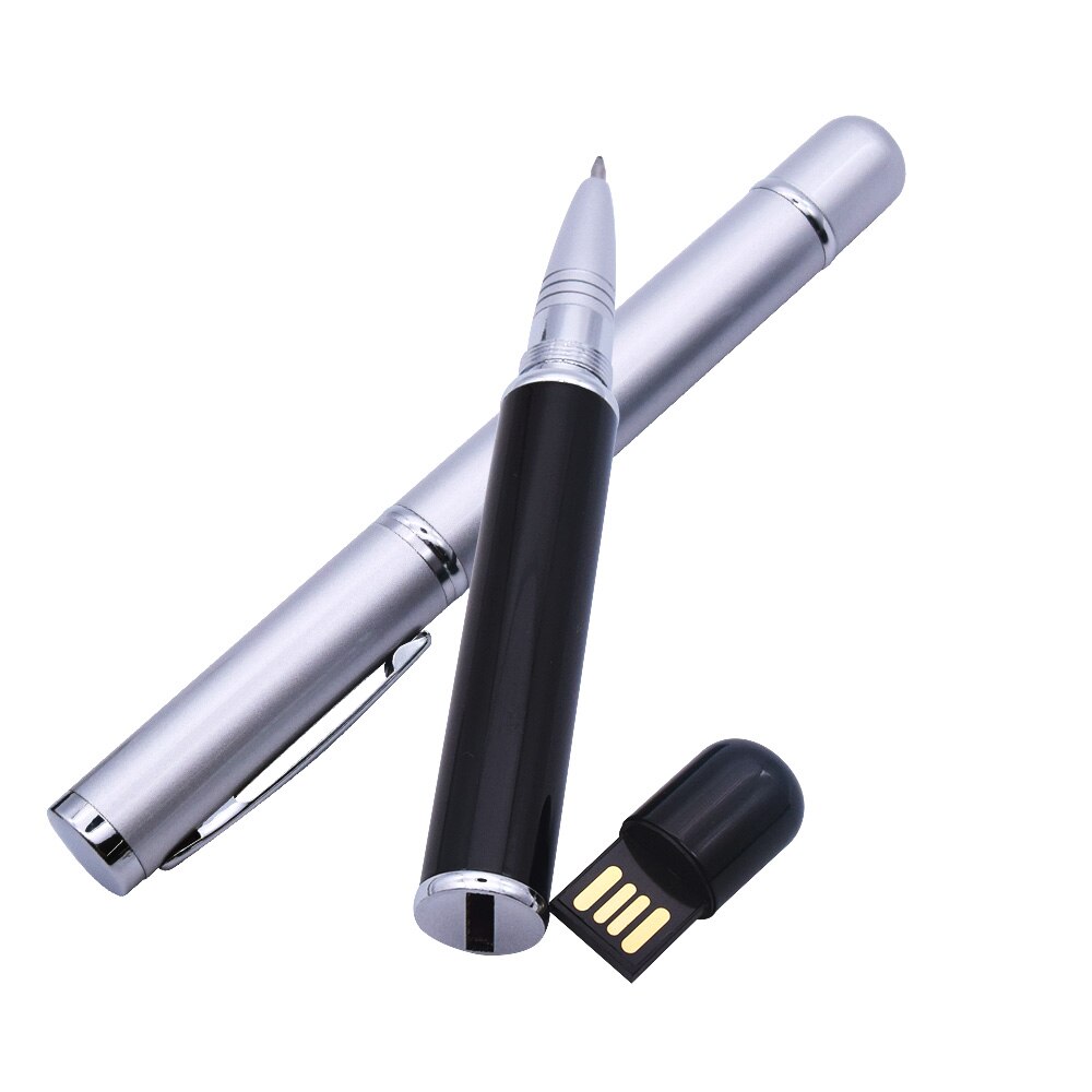 High Speed USB2.0 Metal Flash Drive 16GB 32GB 64GB Ballpoint Pen Pendrives Usb Pen Stick Memory Stick Cool (10pcs Free LOGO)