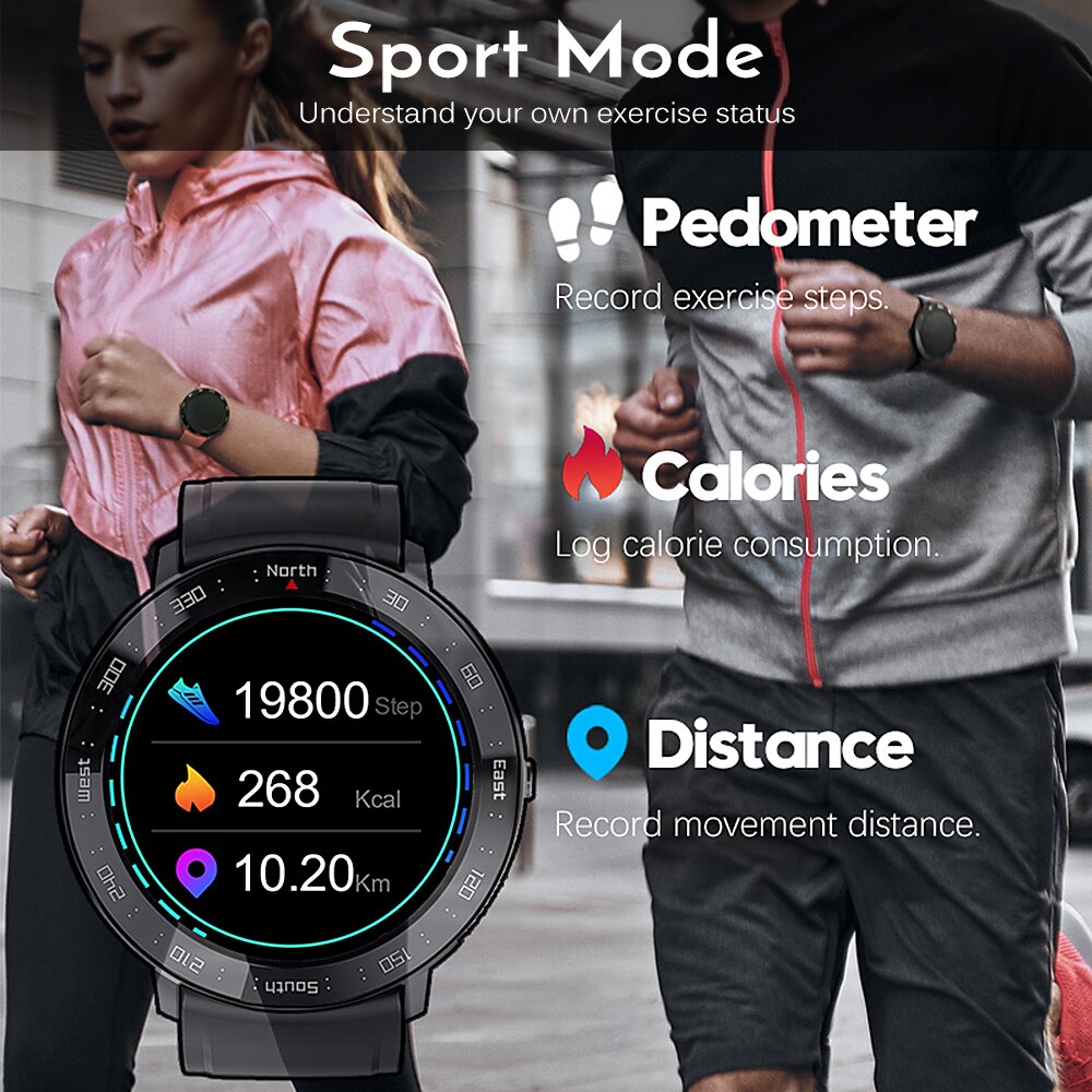 Smart Horloge Hartslag Bloeddrukmeter 100M Waterdichte Running Sport Tracker Stappenteller Stopwatch Outdoor Horloge