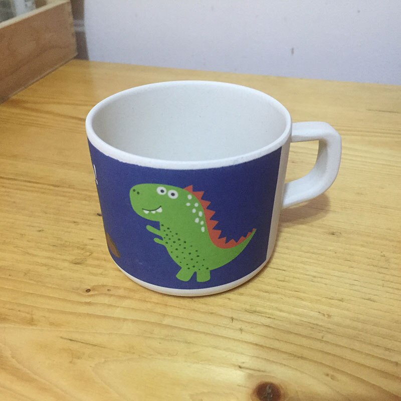 Babymuggar bambu djur söta babydrinkware med handtag natursäkert material barndrinkware: 15