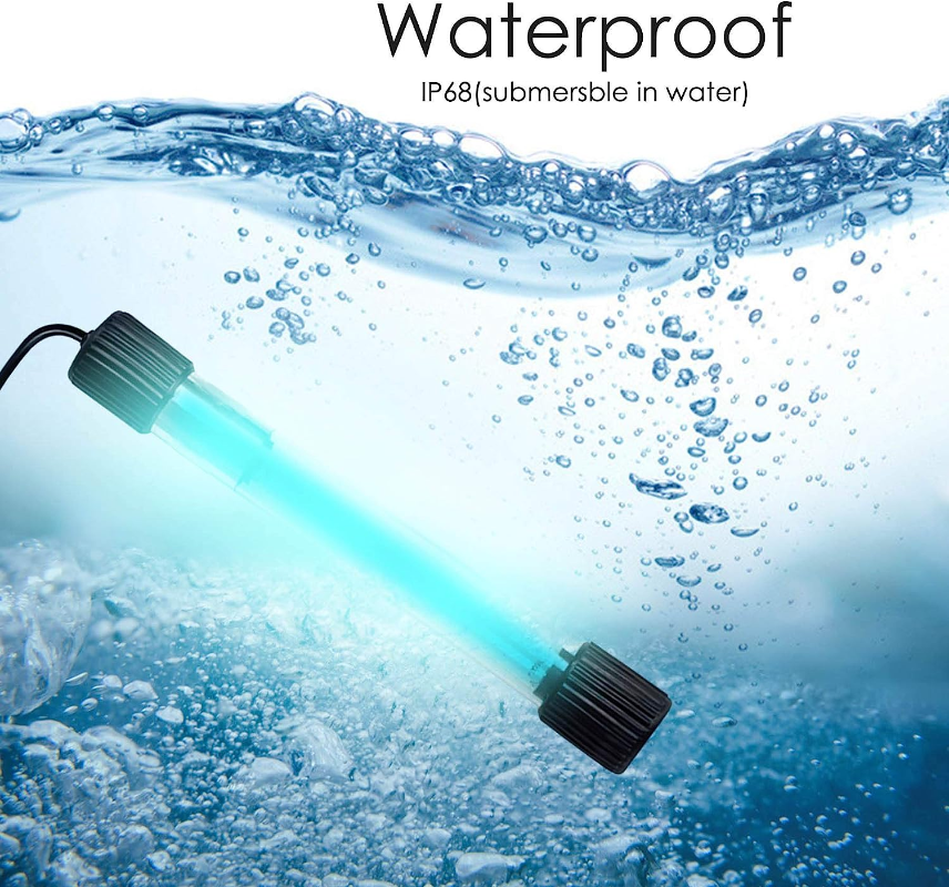 Aquarium Clean Light UV Sanitizer Aquarium Algae Bloom Clean Light with Timer Submersible Waterproof Lamp for Fish Tank