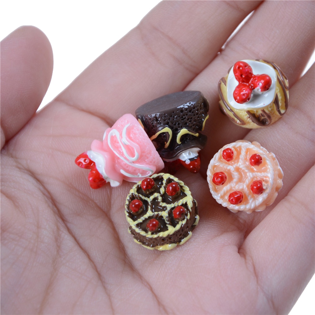 5pcs/lot Kitchen Toys Lovely Mini Cakes 1:12 Baby Doll Home Girl Scene Model Pastry Bauble Dollhouse Accessories