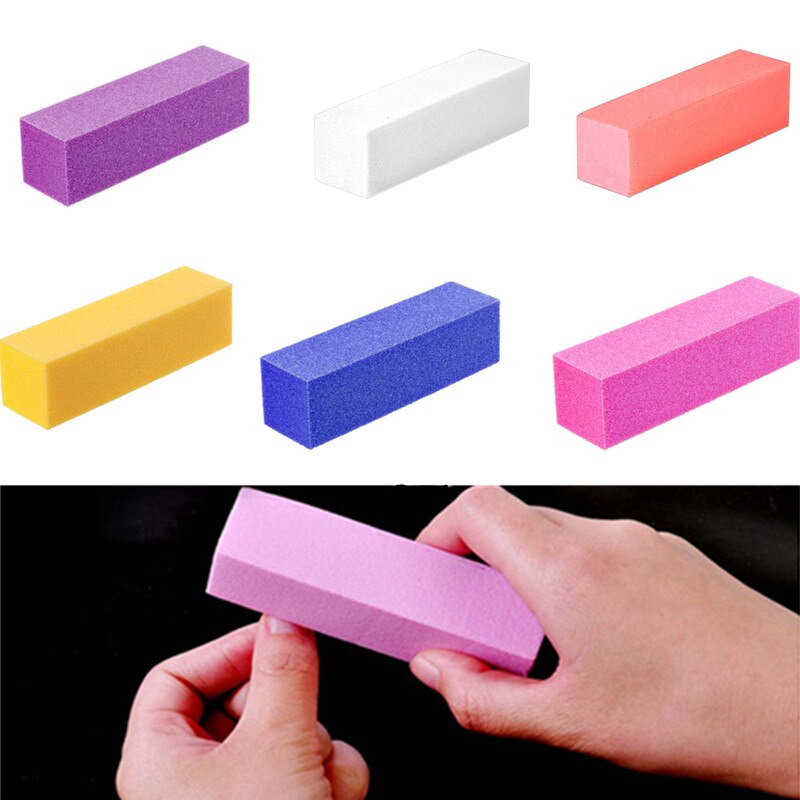 1 PC 7 Kleuren Nail Buffers Bestand Voor UV Gel White Nail File Buffer Blok Polish Manicure Pedicure Schuren Nail art Tool
